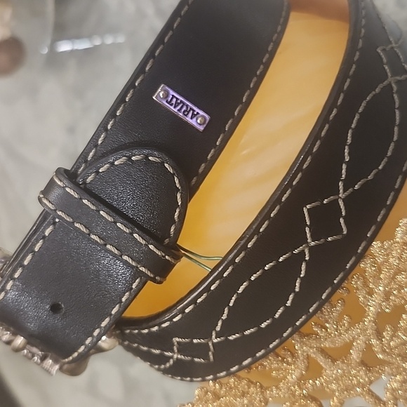 Ariat Men's Western Black Leather Belt 30 31 32 33 34 - Picture 2 of 11